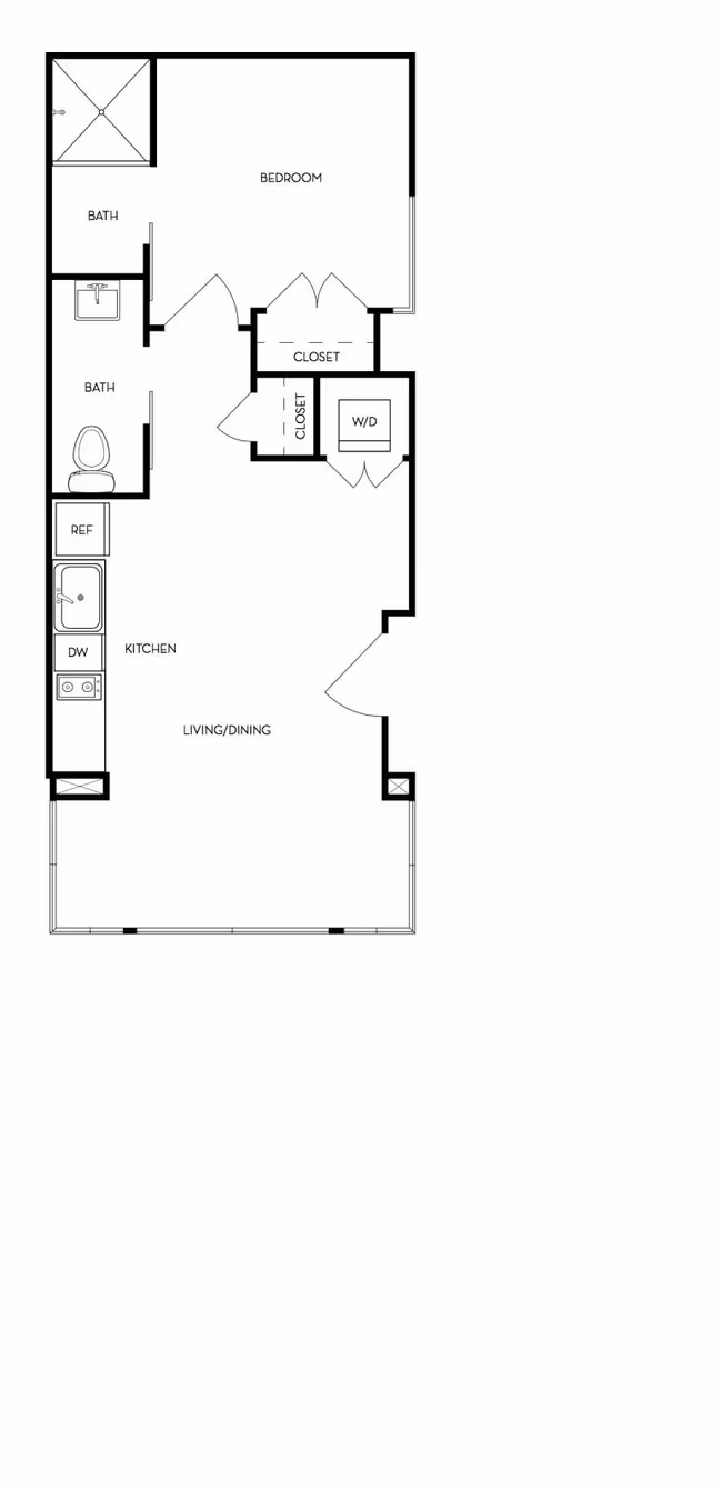 A1 1 Bedroom floor plan
